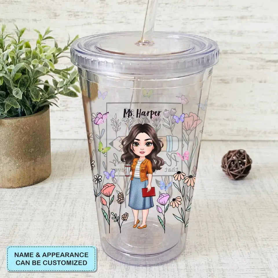 Personalized Custom Acrylic Tumbler - Ideal Gift for Teachers Day, Birthday, and Special Occasions