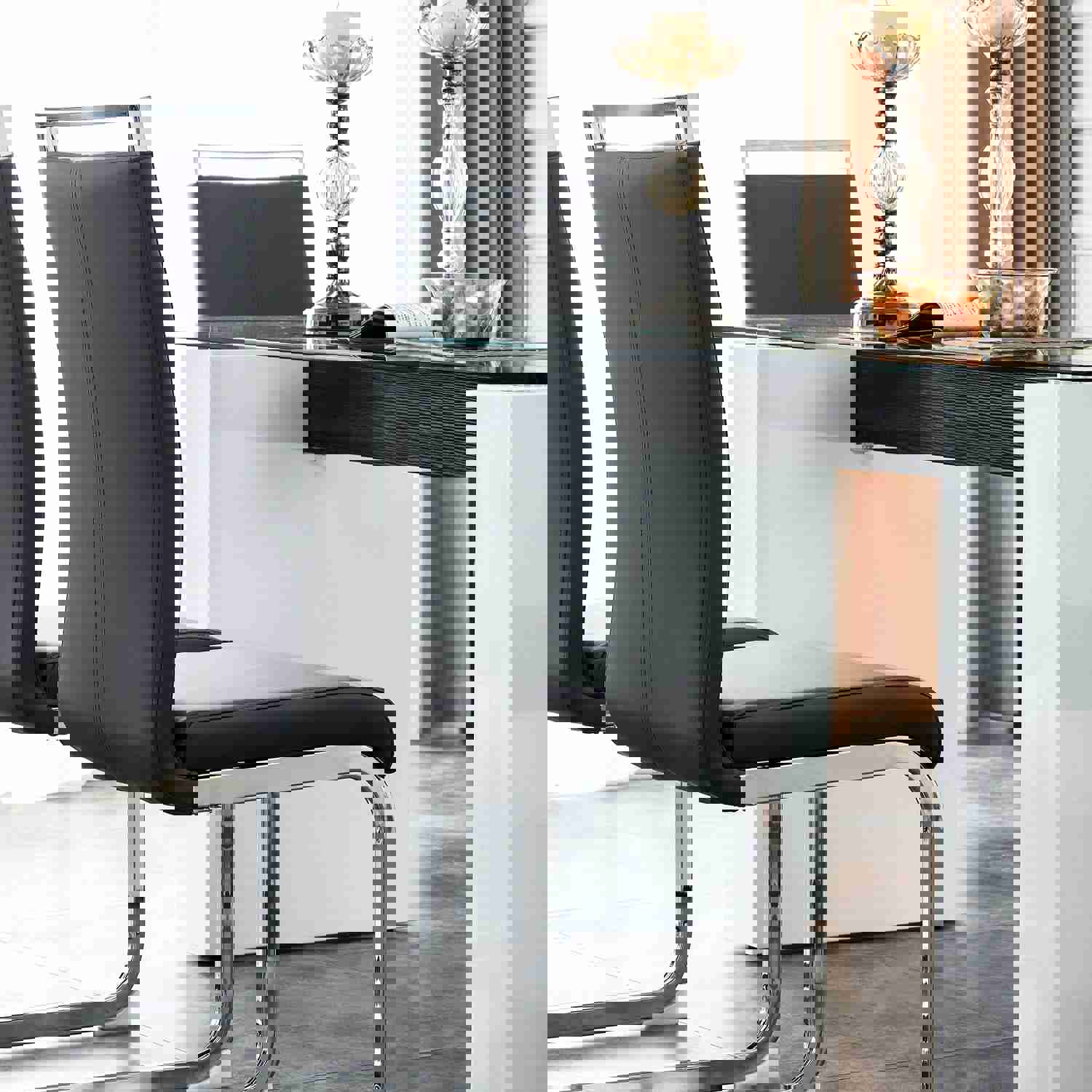 Large Modern Simple Rectangular Glass Dining Table for 6-8 People