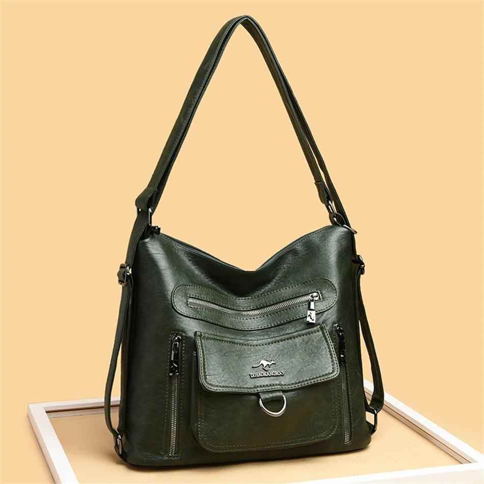 Multifunctional 3 In 1 Cool Backpack For Women - Large Capacity Leather Handbag