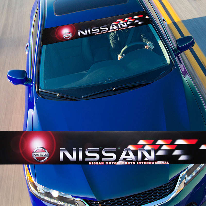 Premium NISMO NISSAN MOTOR Front Window Windshield Black Vinyl Banner Decal Sticker