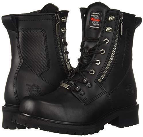 Milwaukee Motorcycle Clothing Company Trooper Leather Mens Motorcycle Boots - Black, Size 10D