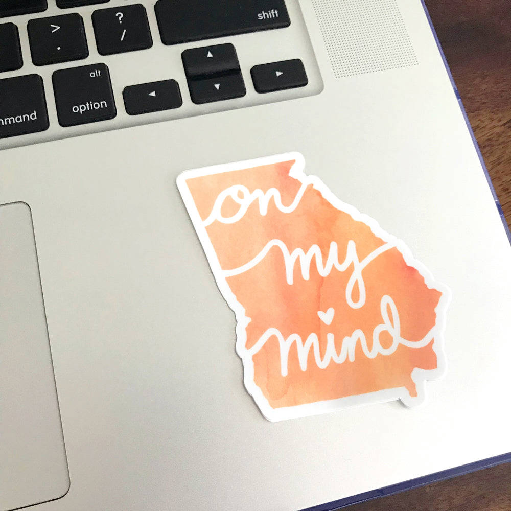 Georgia On My Mind Vinyl Sticker - Waterproof & Scratch Resistant