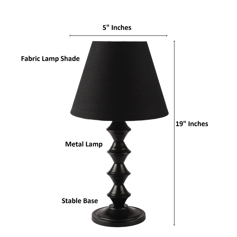 BTR CRAFTS Modern Metal Table Lamp With Conical Cotton Shade