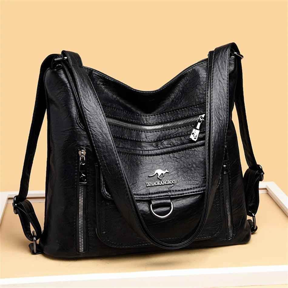 Multifunctional 3 In 1 Cool Backpack For Women - Large Capacity Leather Handbag