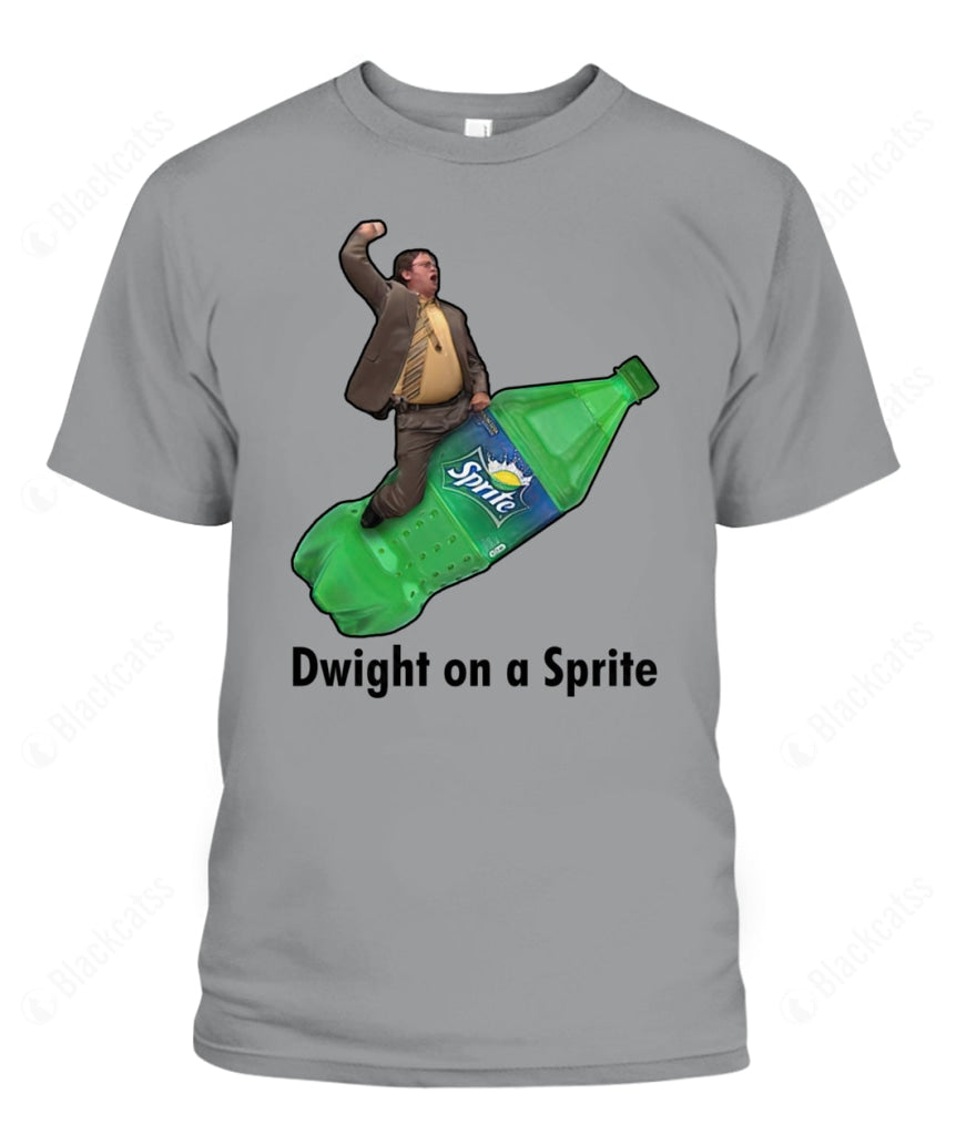 Dwight On A Sprite Custom Graphic Apparel - Unisex Cotton T-Shirt