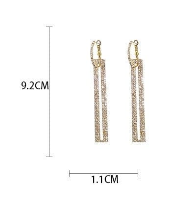 Ladies Hoop Dangle Crystal Earrings - Elegant Wedding & Prom Jewelry