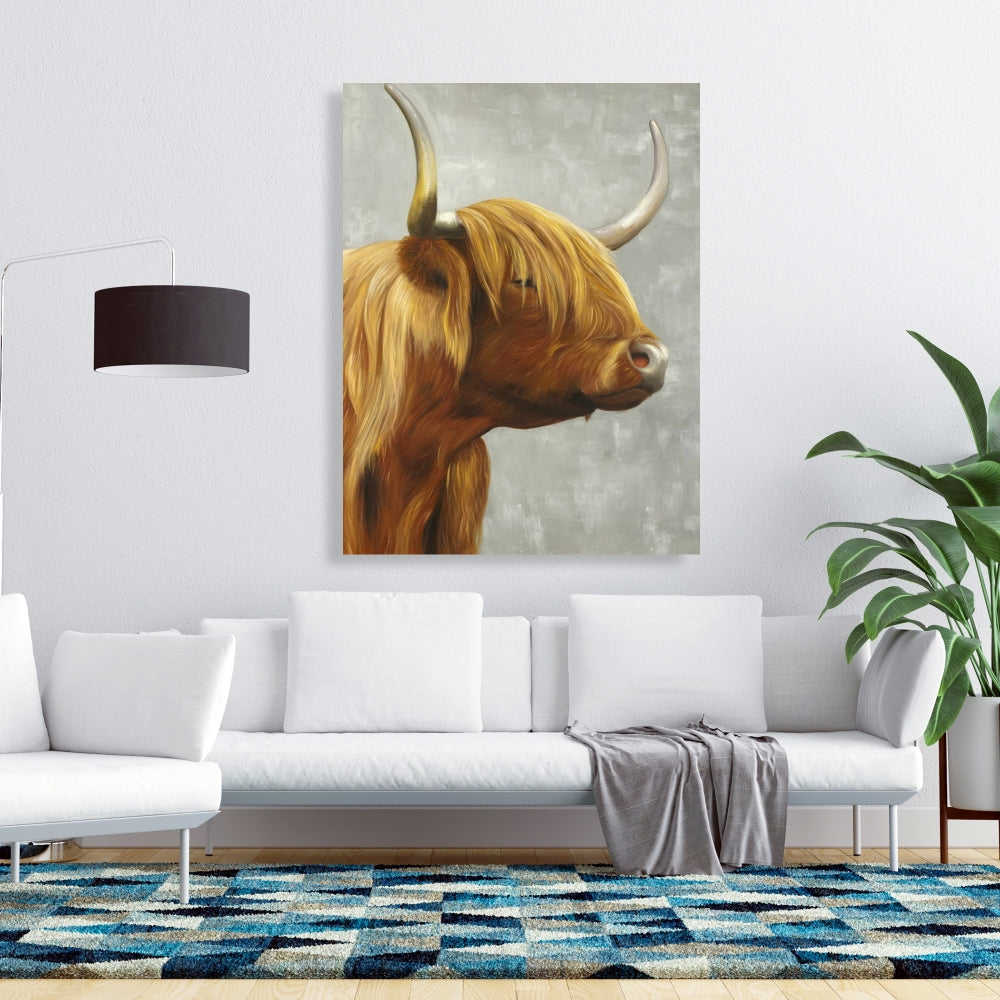 Beautiful Highland Cattle Fine Art Gallery Wrapped Canvas 36x36