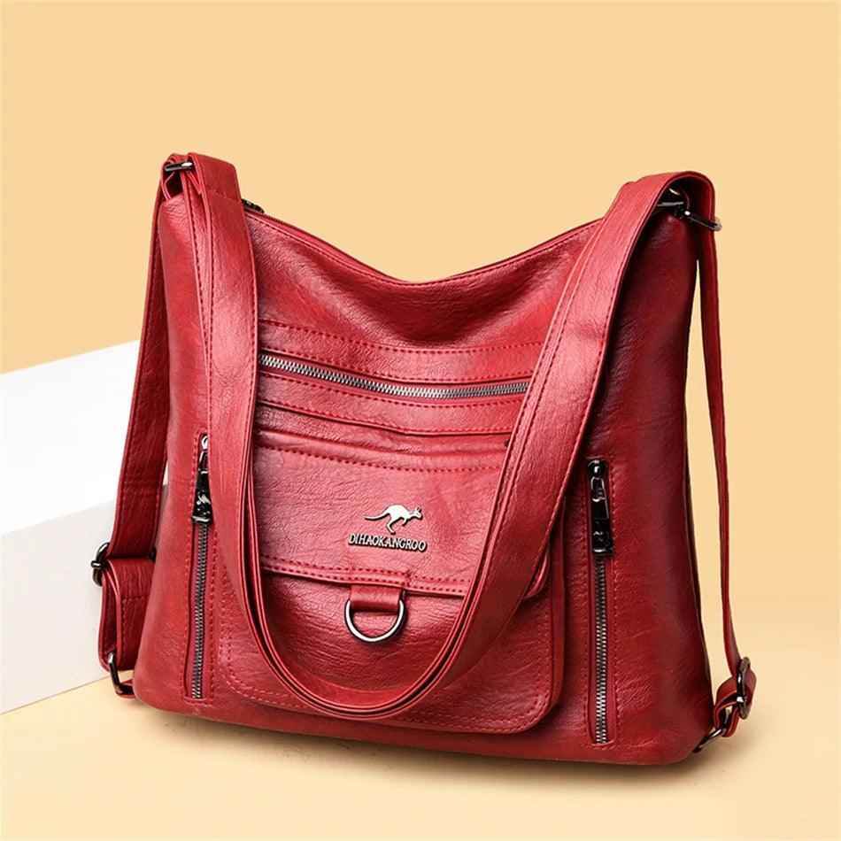 Multifunctional 3 In 1 Cool Backpack For Women - Large Capacity Leather Handbag