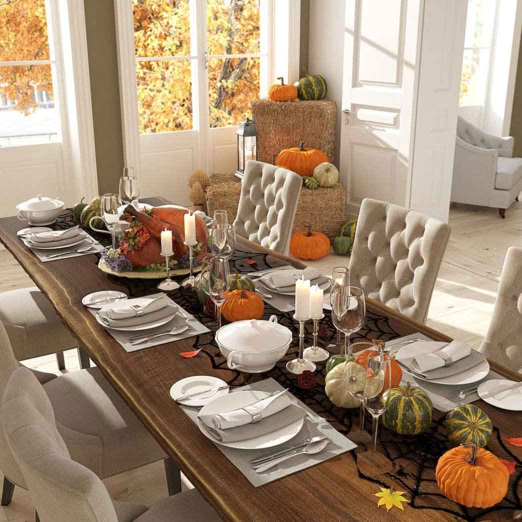 5-Pack Halloween Black Lace Round Spider Cobweb Table Cover Set