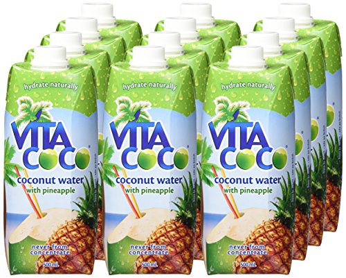 Vita Coco Coconut Water Naturally Hydrating Electrolyte Drink - Pineapple Flavor, Pack of 12 (16.9 Fl Oz Each)
