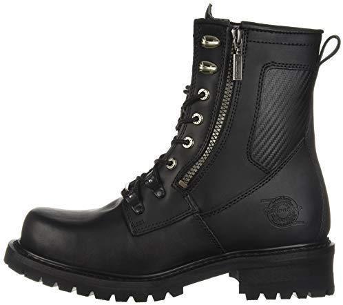 Milwaukee Motorcycle Clothing Company Trooper Leather Mens Motorcycle Boots - Black, Size 10D