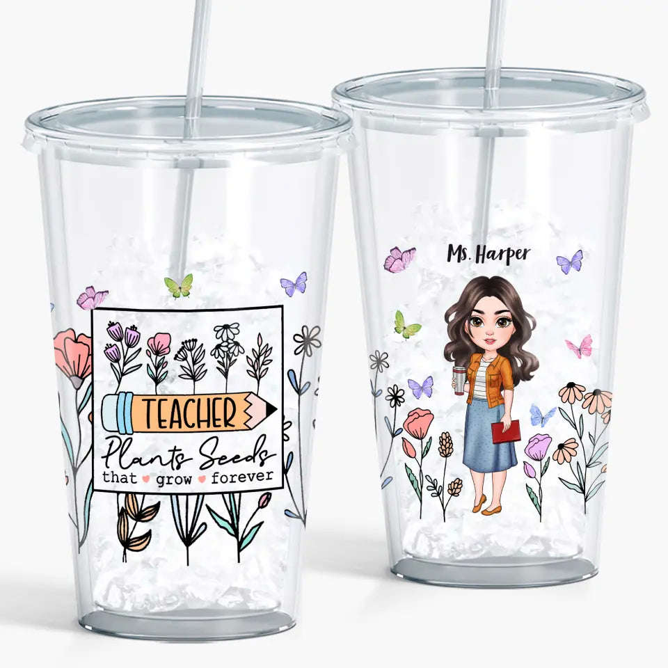 Personalized Custom Acrylic Tumbler - Ideal Gift for Teachers Day, Birthday, and Special Occasions