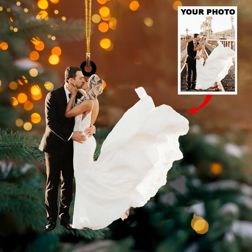 Personalized Photo Mica Ornament - Custom Keepsake Gift for Couples & Weddings