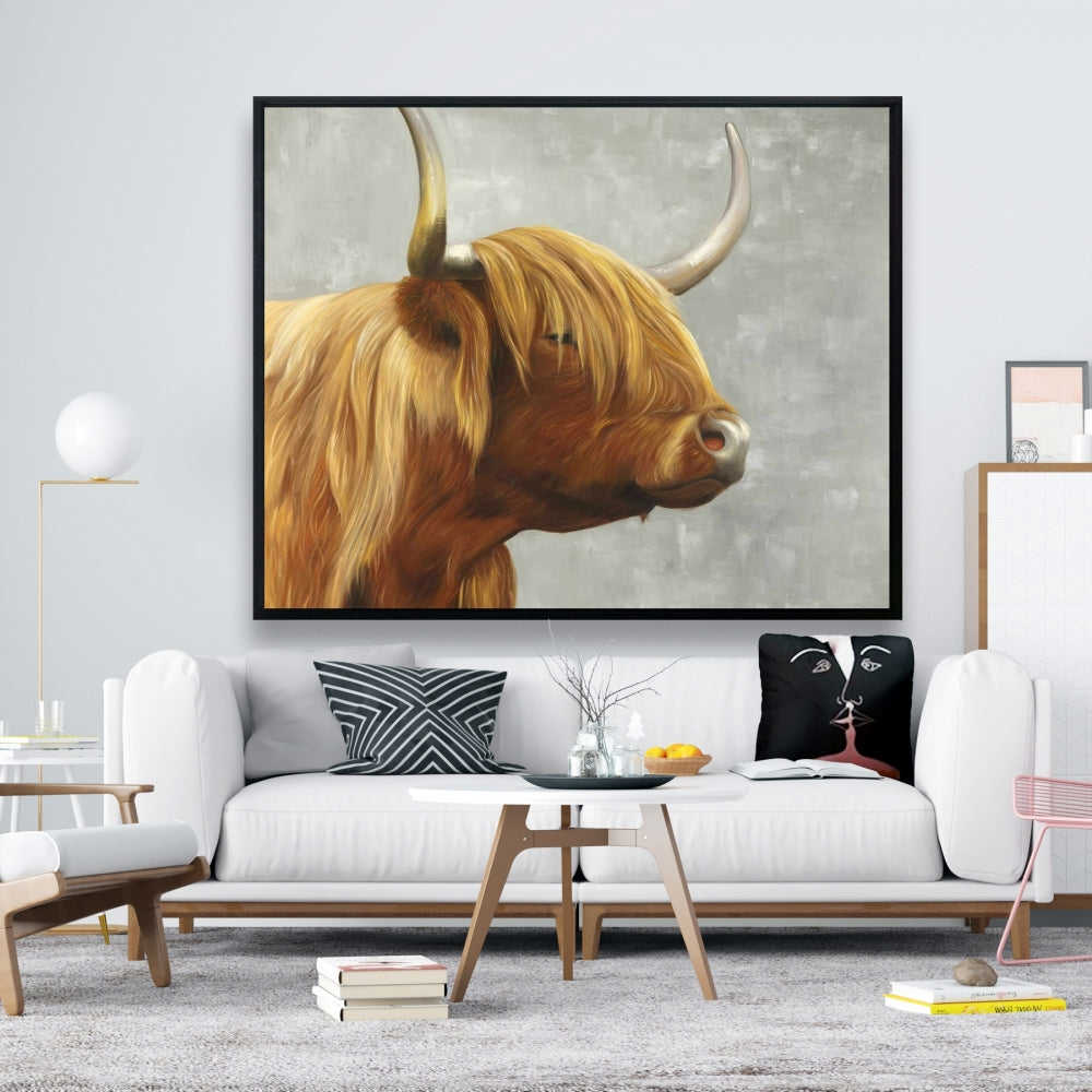 Beautiful Highland Cattle Fine Art Gallery Wrapped Canvas 36x36