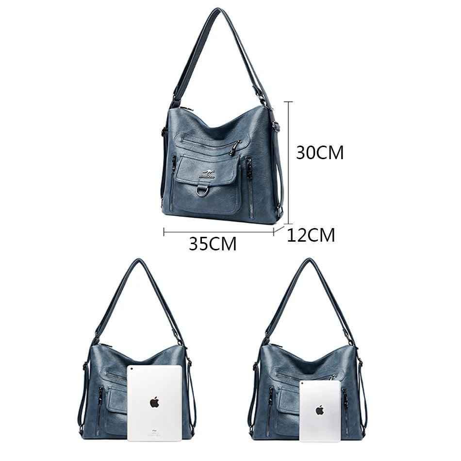 Multifunctional 3 In 1 Cool Backpack For Women - Large Capacity Leather Handbag