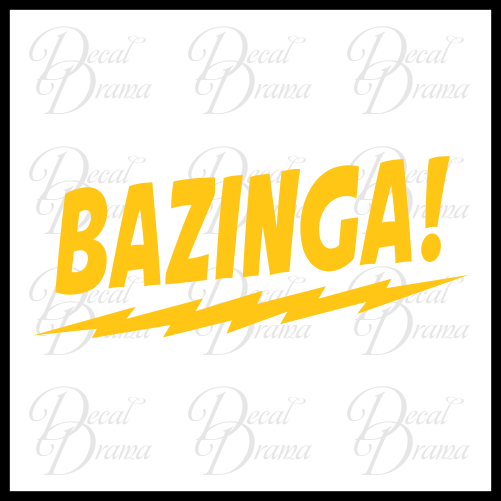 Bazinga! Sheldon Cooper The Big Bang Theory Fan Art Vinyl Car/Laptop Decal