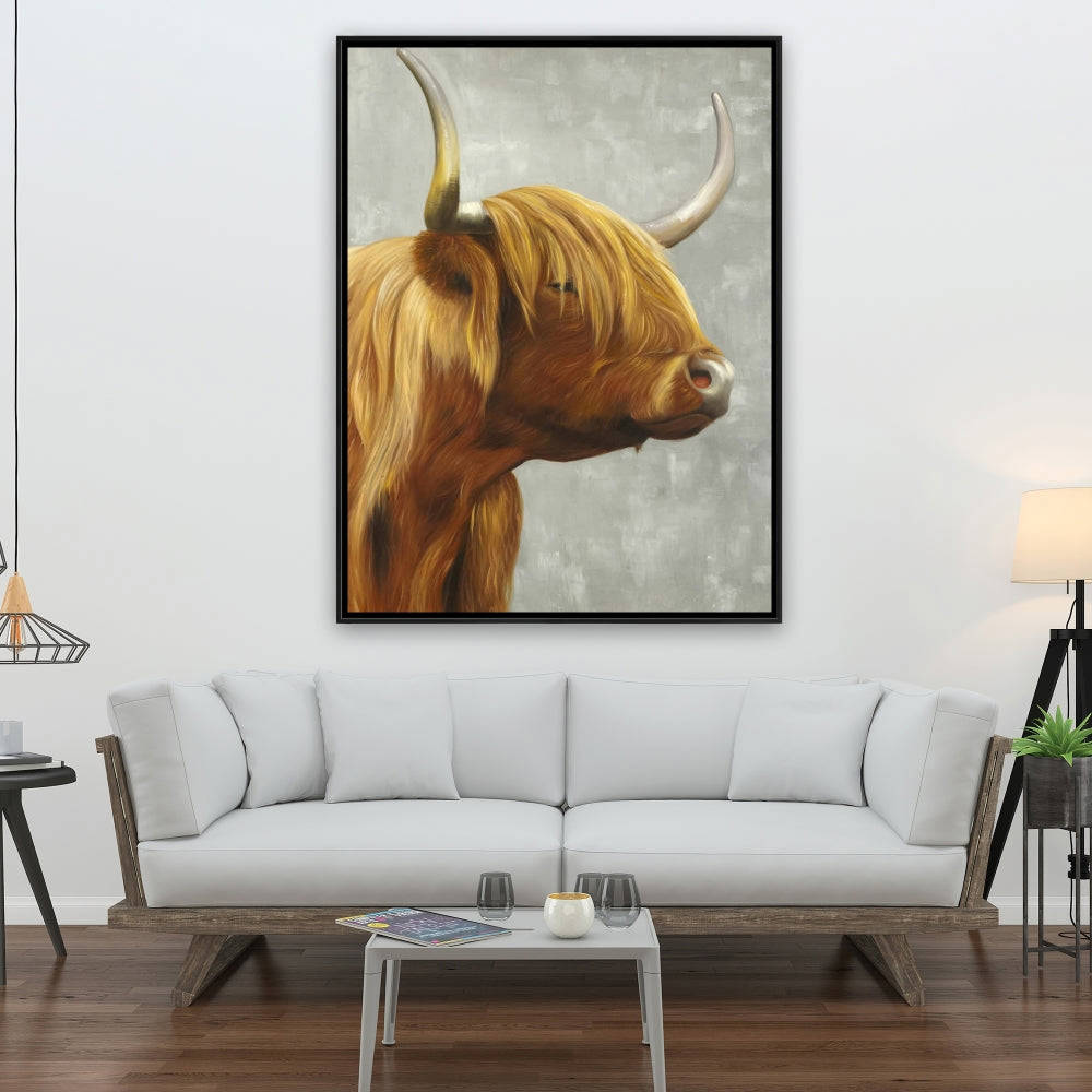 Beautiful Highland Cattle Fine Art Gallery Wrapped Canvas 36x36