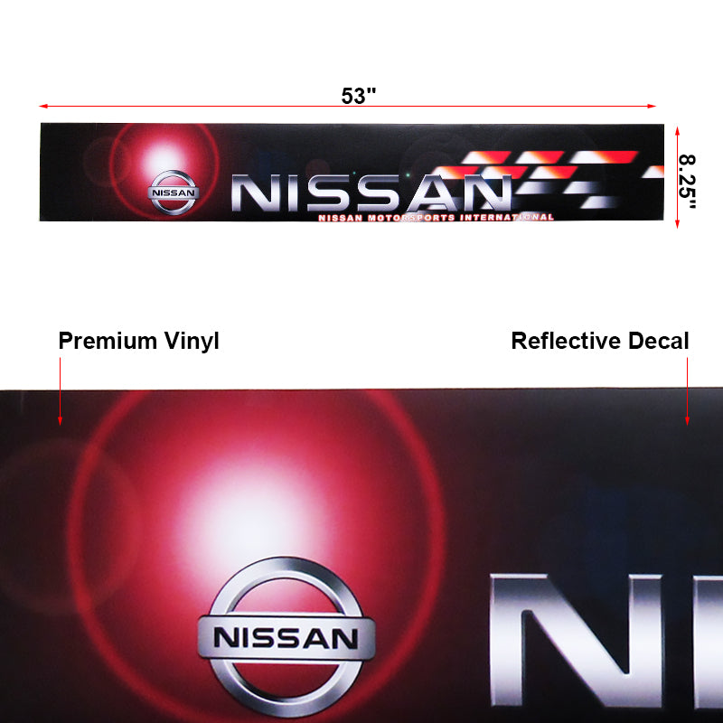 Premium NISMO NISSAN MOTOR Front Window Windshield Black Vinyl Banner Decal Sticker