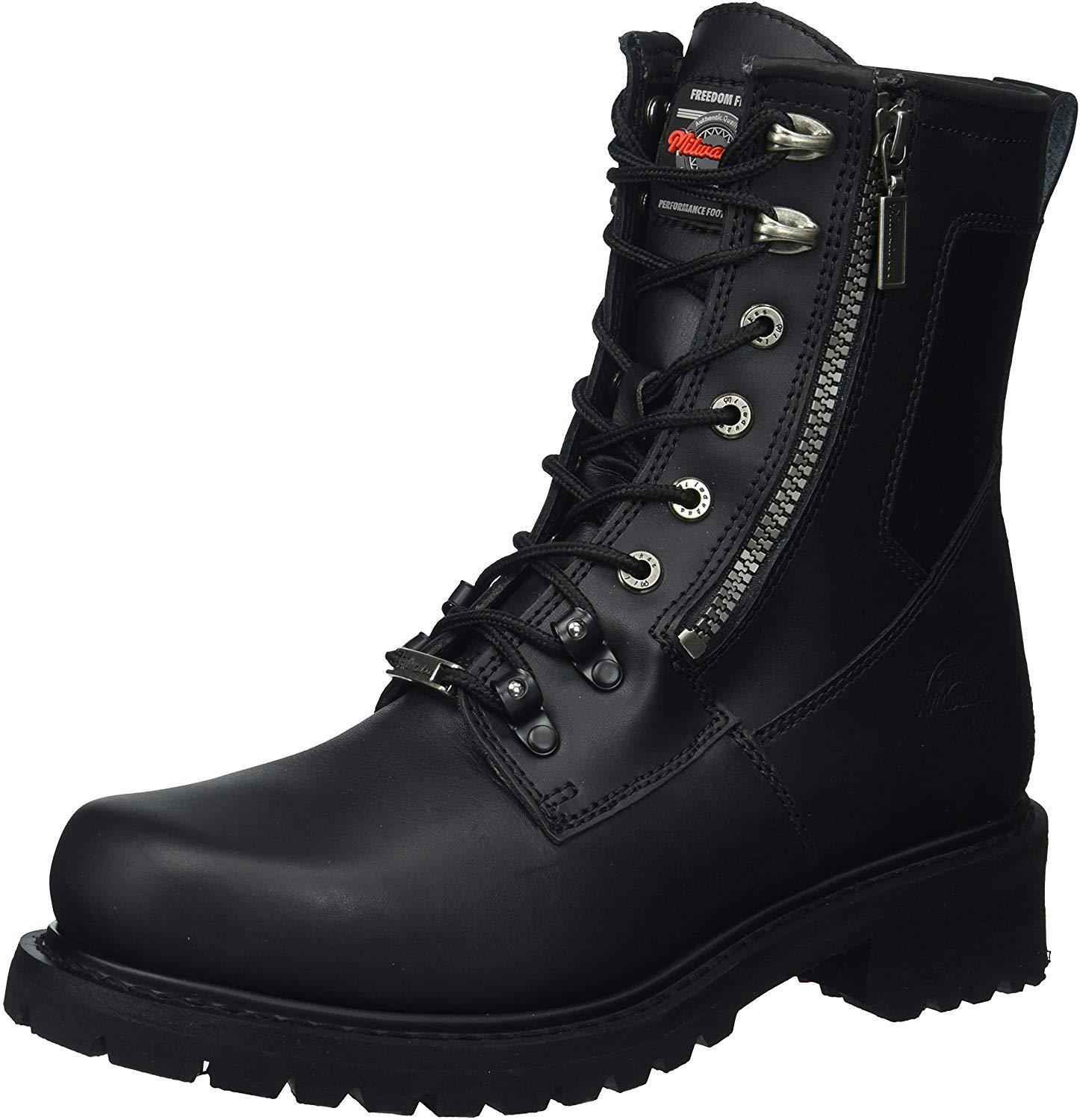 Milwaukee Motorcycle Clothing Company Trooper Leather Mens Motorcycle Boots - Black, Size 10D