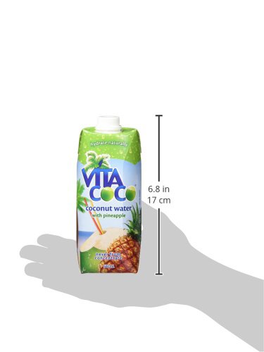 Vita Coco Coconut Water Naturally Hydrating Electrolyte Drink - Pineapple Flavor, Pack of 12 (16.9 Fl Oz Each)