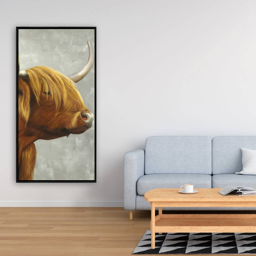 Beautiful Highland Cattle Fine Art Gallery Wrapped Canvas 36x36