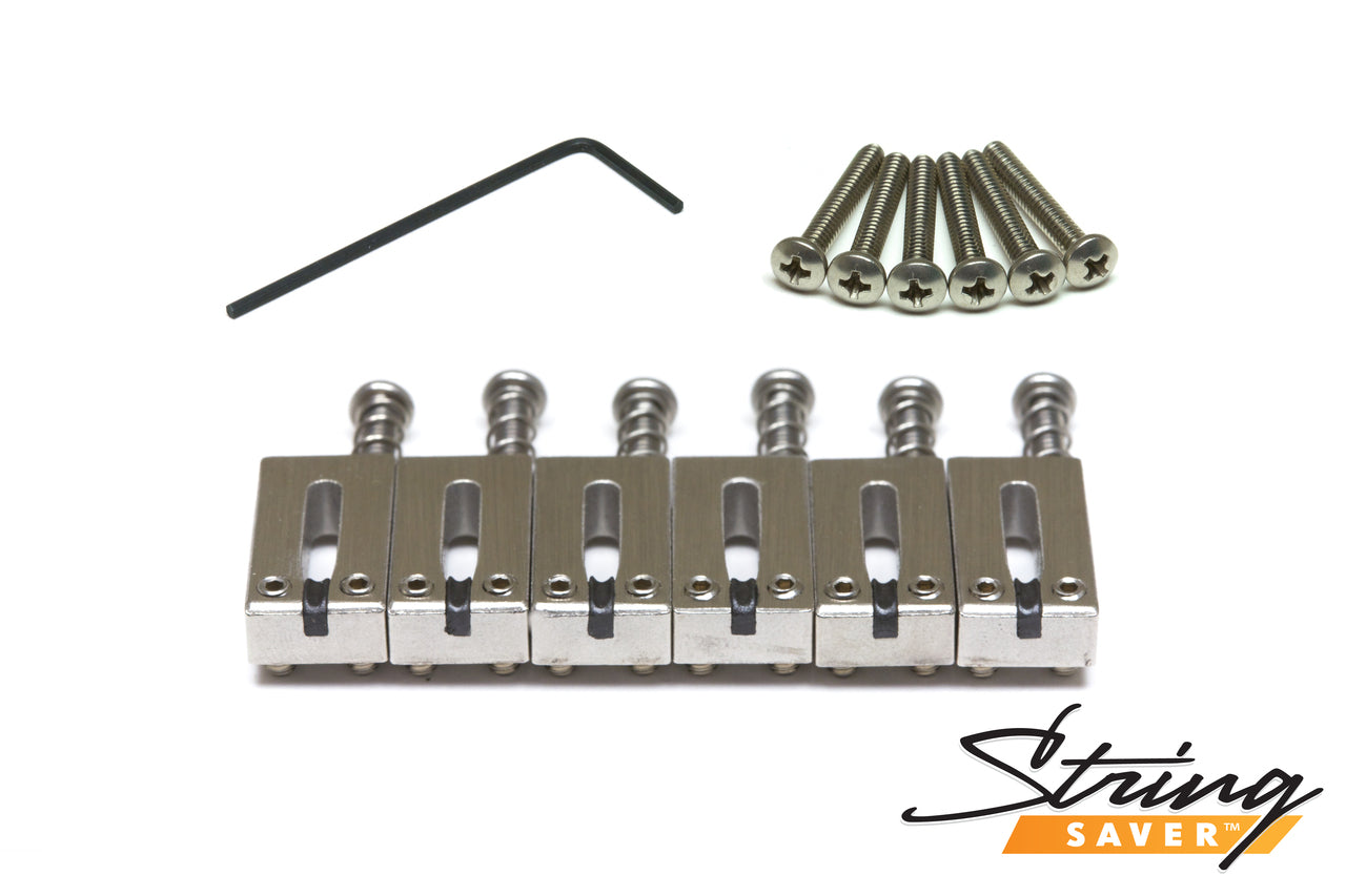 Graph Tech String Saver Classics Strat and Tele Offset Saddles Brushed Steel