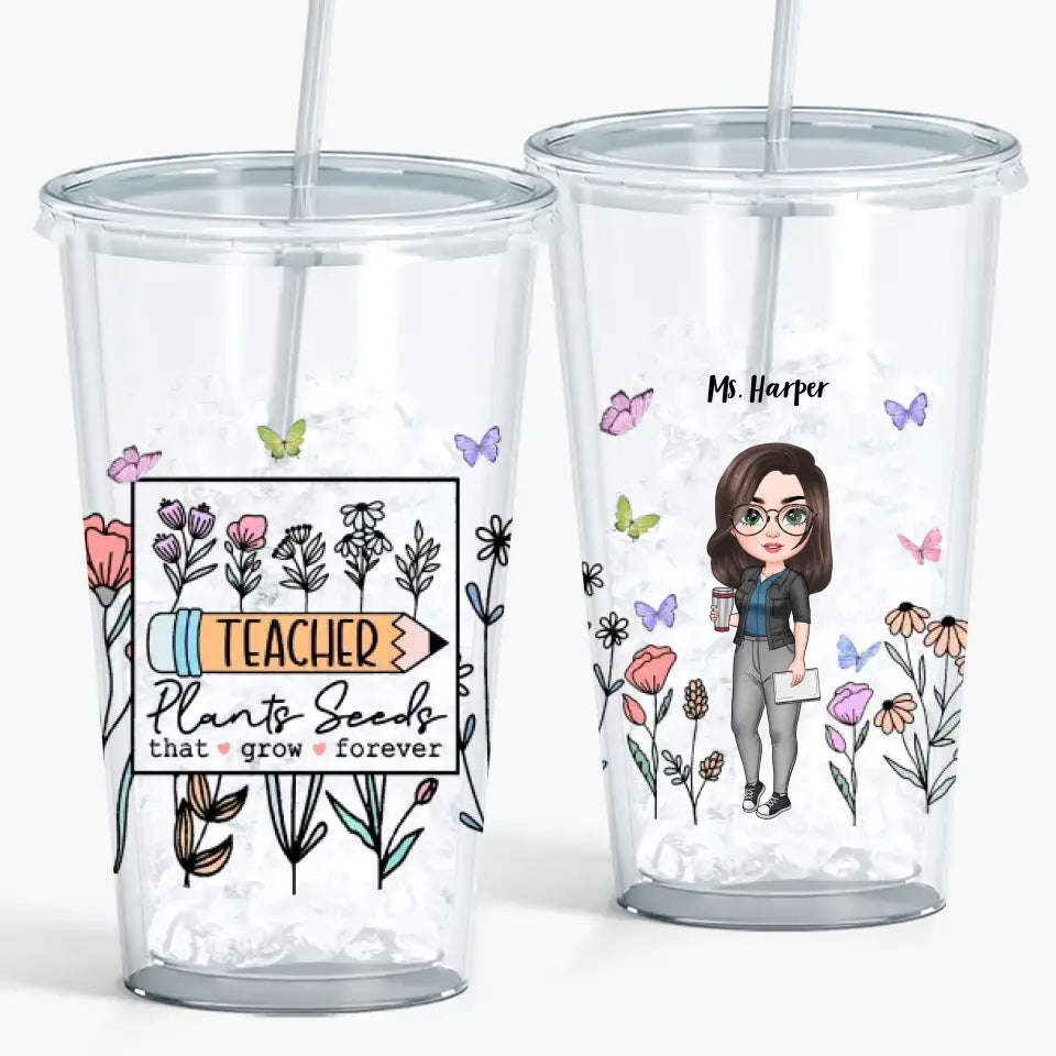 Personalized Custom Acrylic Tumbler - Ideal Gift for Teachers Day, Birthday, and Special Occasions