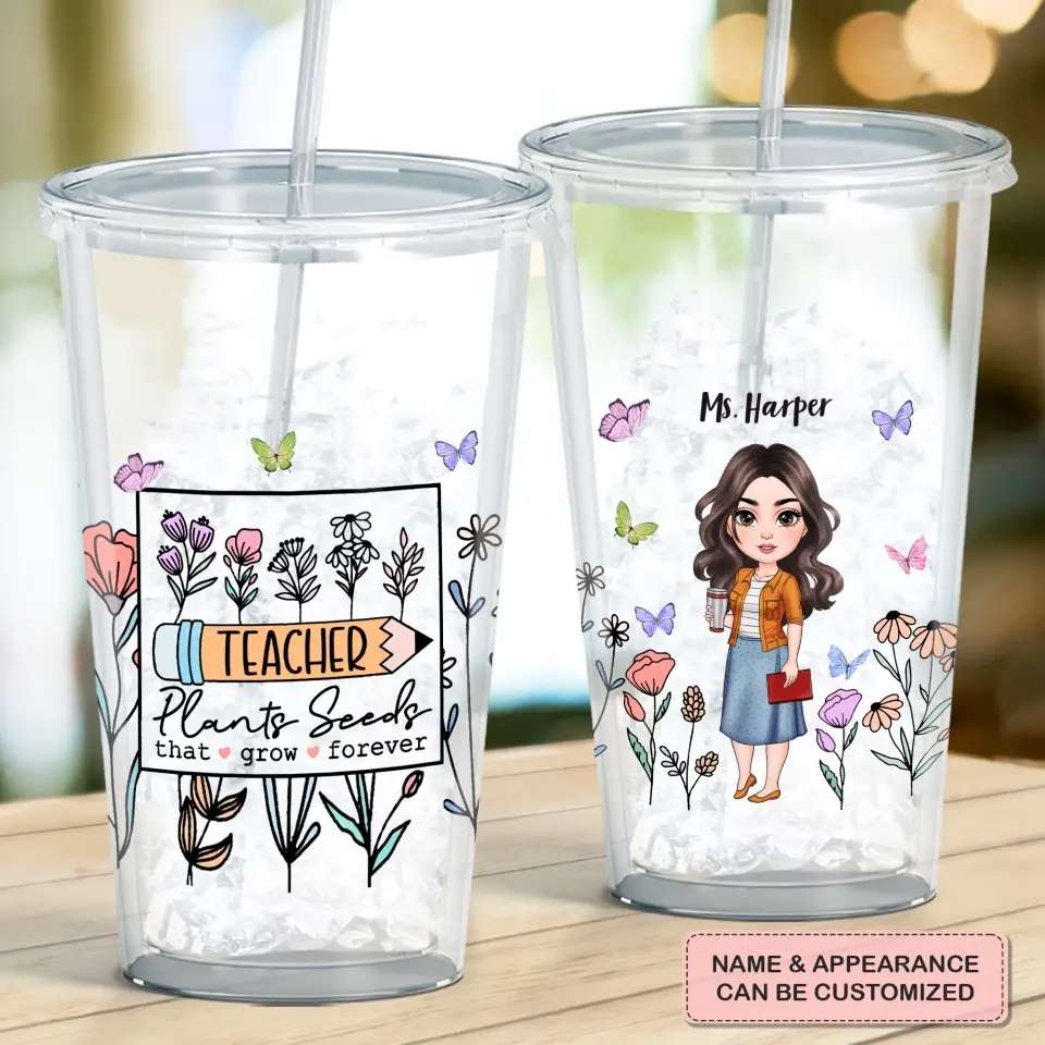 Personalized Custom Acrylic Tumbler - Ideal Gift for Teachers Day, Birthday, and Special Occasions