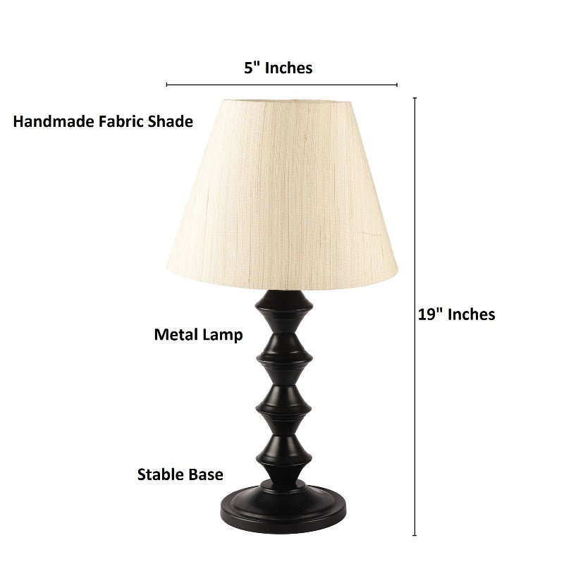 BTR CRAFTS Modern Metal Table Lamp With Conical Cotton Shade