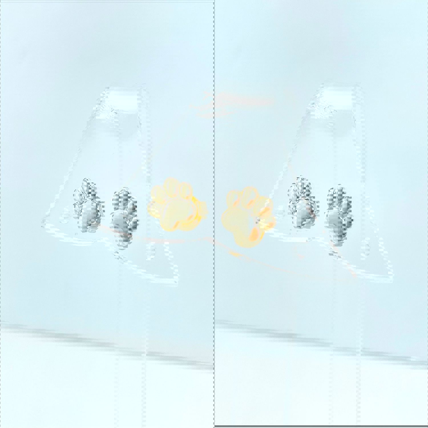 18k Gold Filled Delicate Pet Fingerprint Stud Earrings