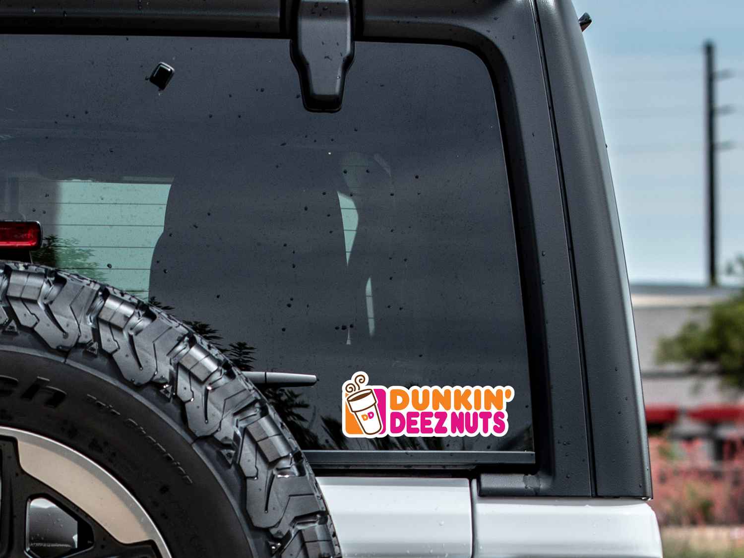 Dunkin Deez Nuts Funny Vinyl Decal Sticker for Car, Truck, Window, Laptop, and More