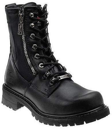 Milwaukee Motorcycle Clothing Company Trooper Leather Mens Motorcycle Boots - Black, Size 10D