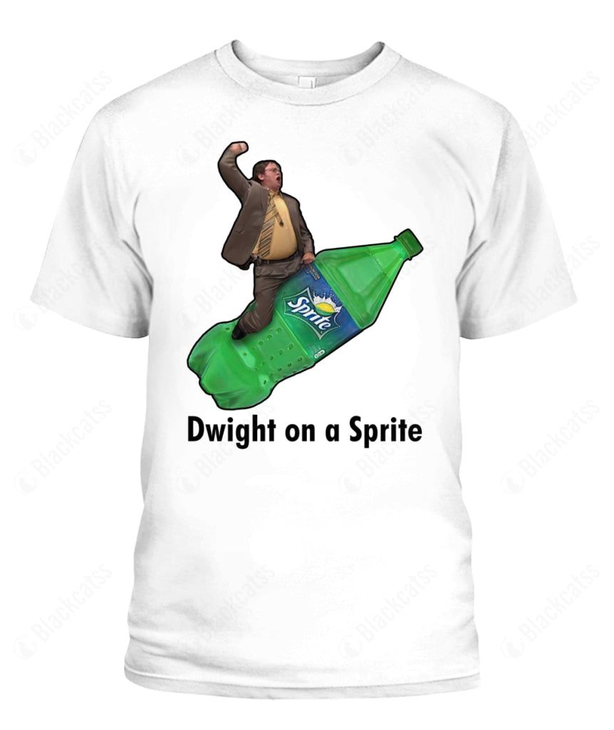 Dwight On A Sprite Custom Graphic Apparel - Unisex Cotton T-Shirt
