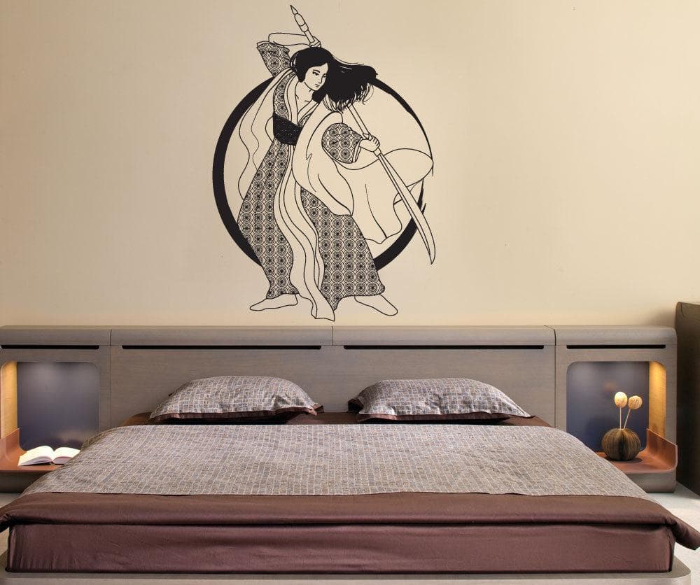 Vinyl Wall Decal Sticker Samurai Girl - Removable & Easy to Apply