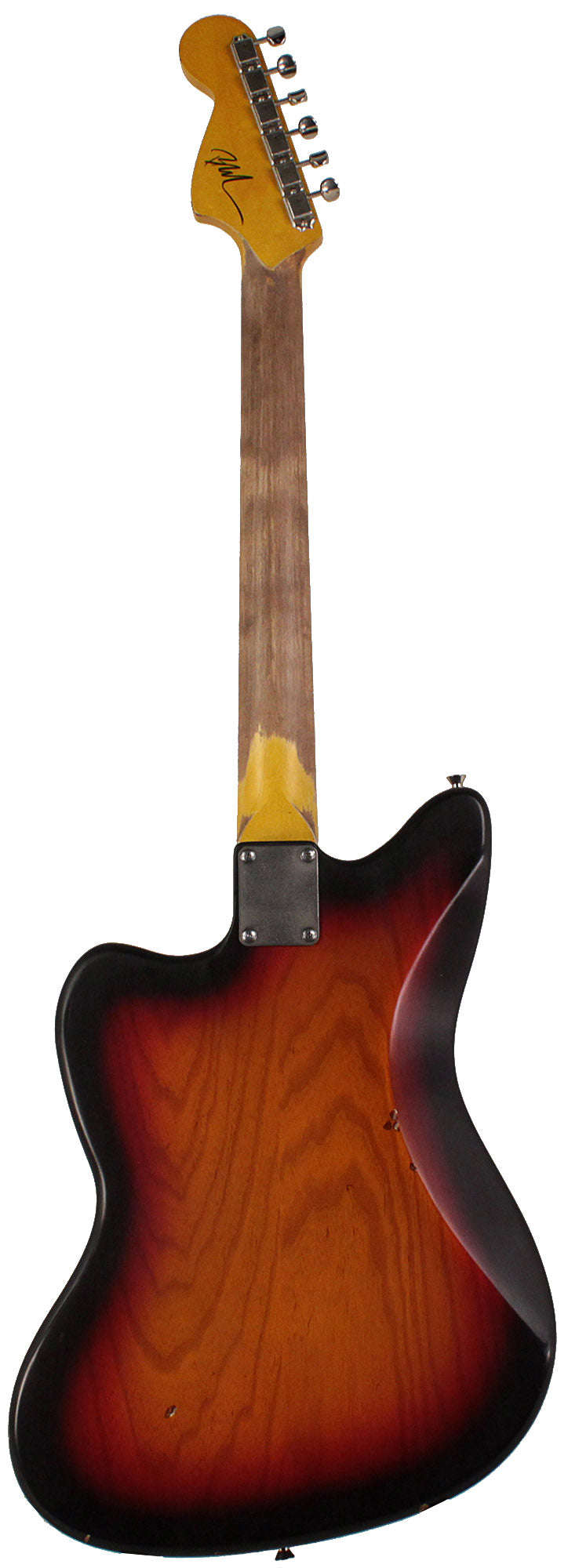 Nash JM-63 Jazzmaster Guitar, 3 Tone Sunburst, Gold Anodized Pickguard, Light Aging