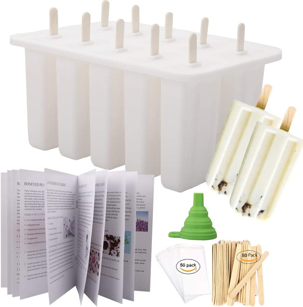 Goging Homemade Popsicle Molds Set - BPA Free Silicone with Sticks, Bags & Recipes