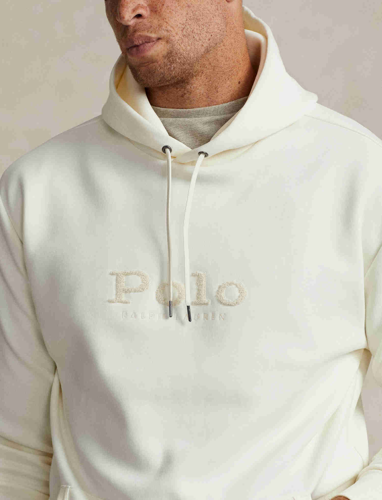 Polo Ralph Lauren Big & Tall Hoodie - Double Knit Tech - Cream