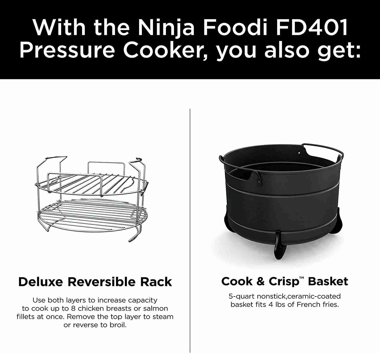 Ninja FD401 Foodi 8-Quart 9-in-1 Deluxe XL Pressure Cooker with Air Fryer and Multi-Cooker Functions