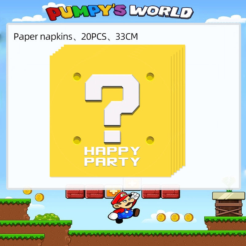 Super Mario Bros Party Decorations Set - Stickers, Flags, Bags, Cake Toppers & More