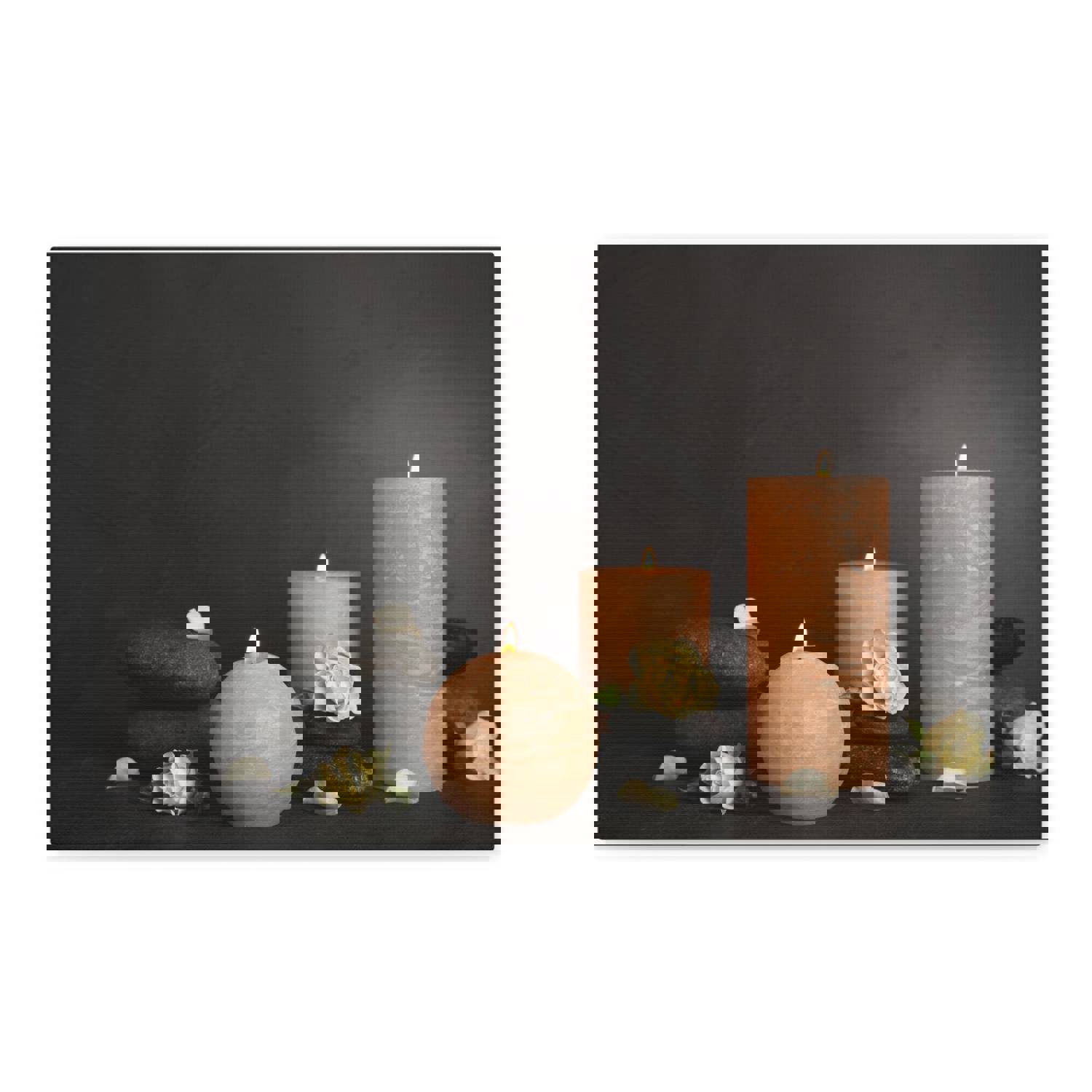 Spa Burning Candles Forest Floral Nature Photography Canvas Wall Art for Home Decor