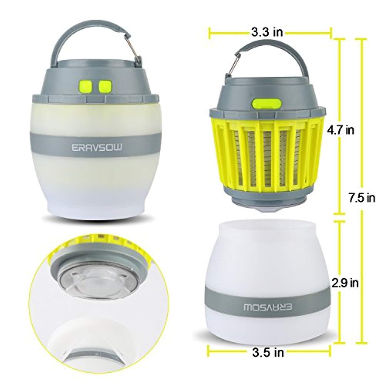 ERAVSOW Bug Zapper & LED Camping Lantern 2-in-1, Waterproof Rechargeable Mosquito Killer for Home & Outdoors