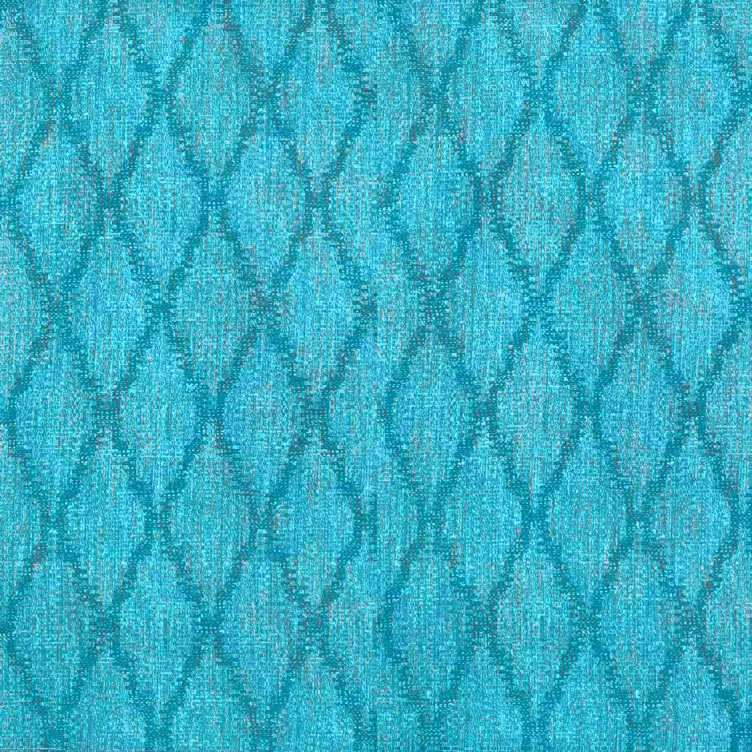 Colby 3-Piece Printed Kitchen Curtain Set, Turquoise, Tiers 58x36, Swag 58x14 Inches