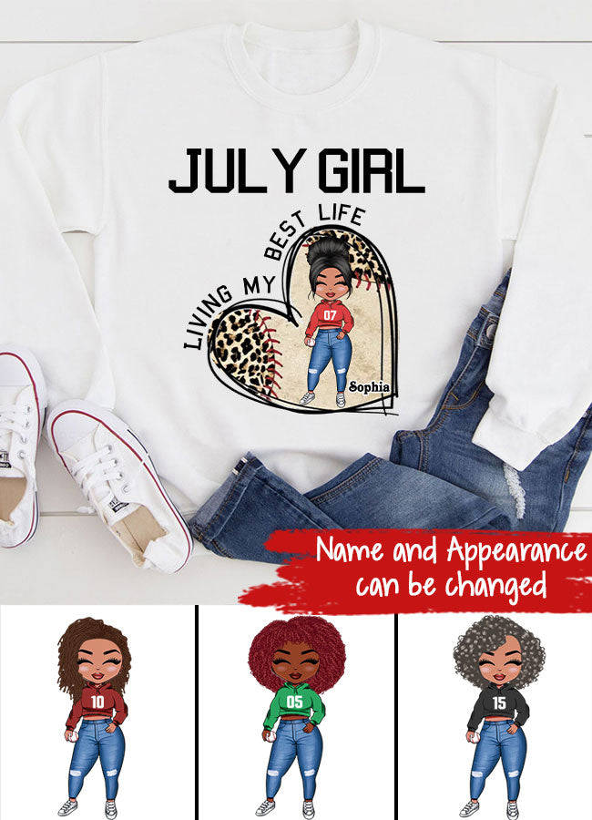 July Birthday Shirt for Women - Custom Baseball Lover Tee