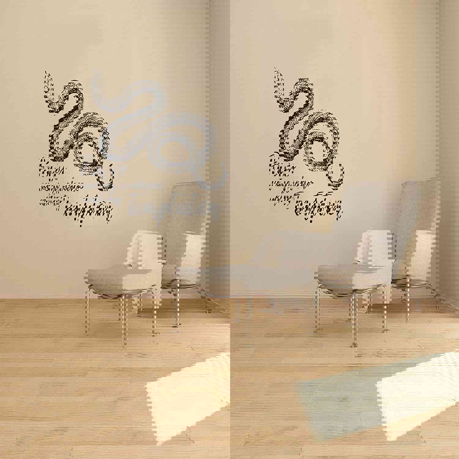 Animal Life Quote Vinyl Wall Sticker Decal - Temptation Snake Snakes Motivation Quote