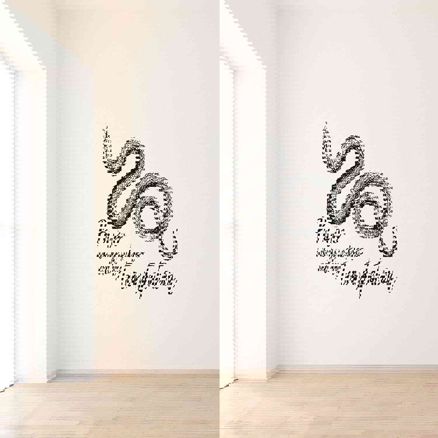 Animal Life Quote Vinyl Wall Sticker Decal - Temptation Snake Snakes Motivation Quote