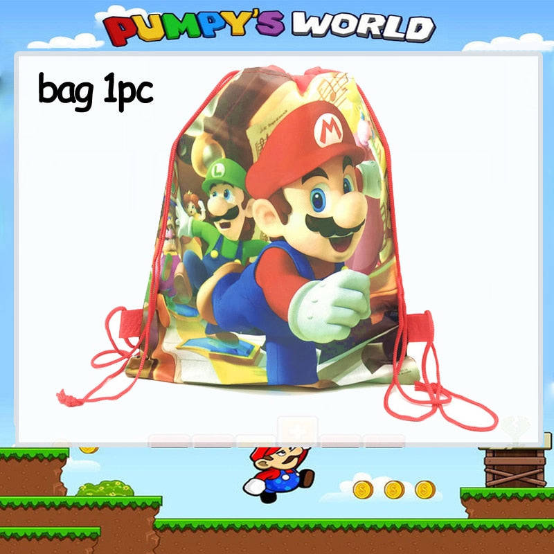 Super Mario Bros Party Decorations Set - Stickers, Flags, Bags, Cake Toppers & More