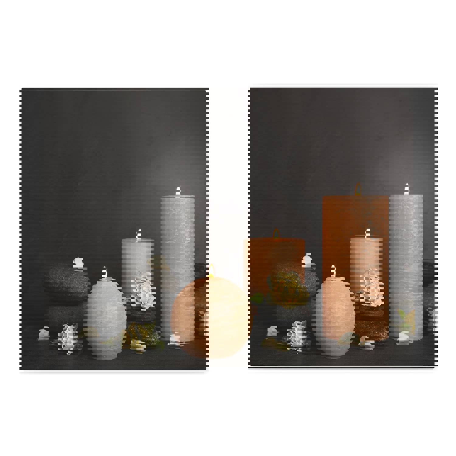 Spa Burning Candles Forest Floral Nature Photography Canvas Wall Art for Home Decor