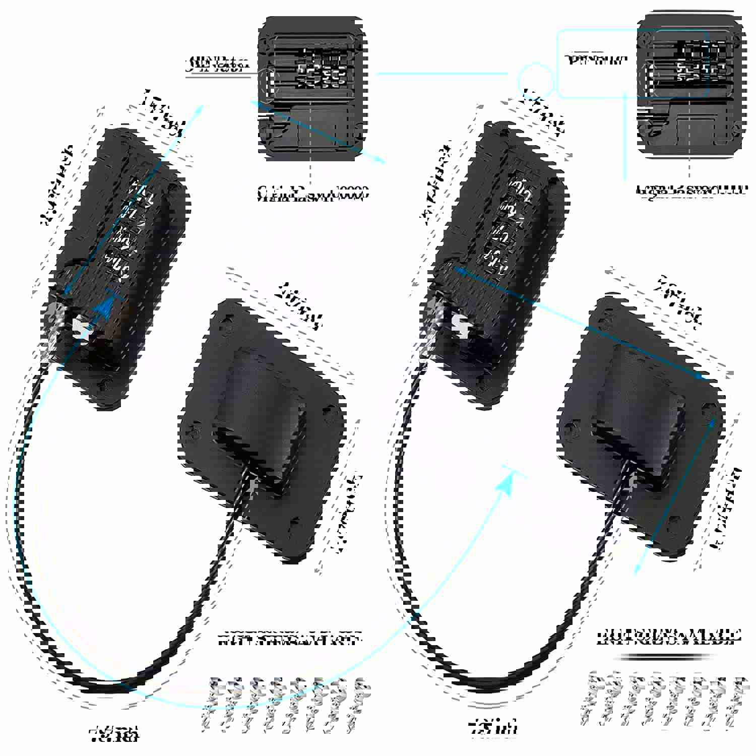 Refrigerator Fridge Freezer Door Lock with Password - Child Proof Safety Lock for Kitchen, Cabinets, Drawers, Closets, Windows & Doors (No Tools Needed, Black)