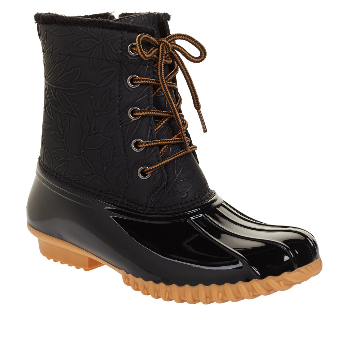 Sporto® Bella Waterproof Lace-Up Duck Boot with Zipper