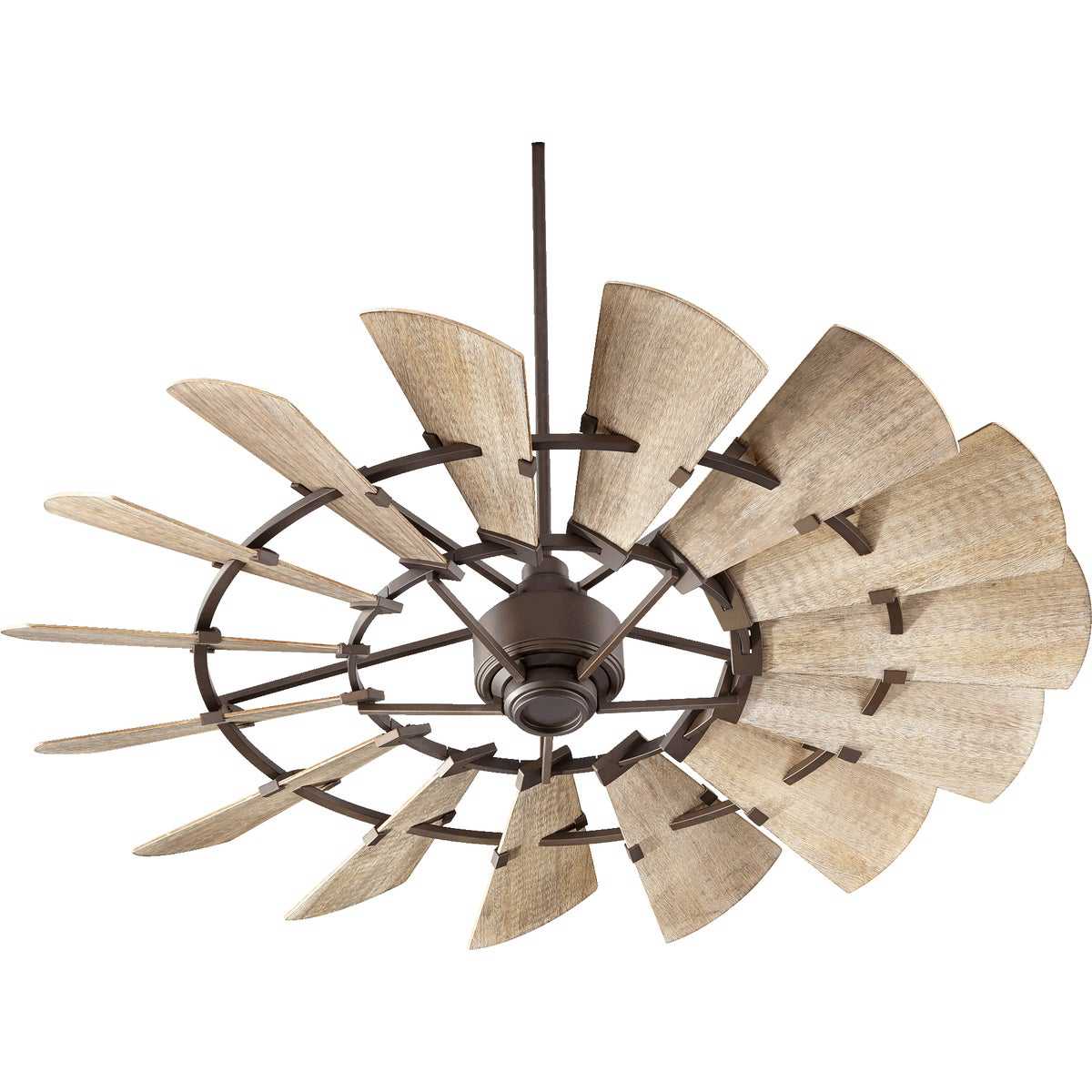 Rustic Windmill Ceiling Fan with 15 Wooden Blades & Energy-Efficient DC-165L Motor